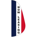 "NOW LEASING" 3' x 8' Message Feather Flag